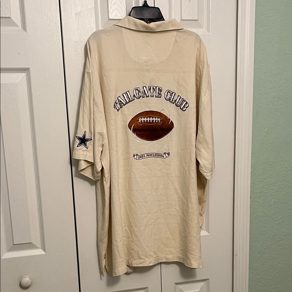 Tommy Bahama Men's Beige Button Down Shirt tailgate club xxl